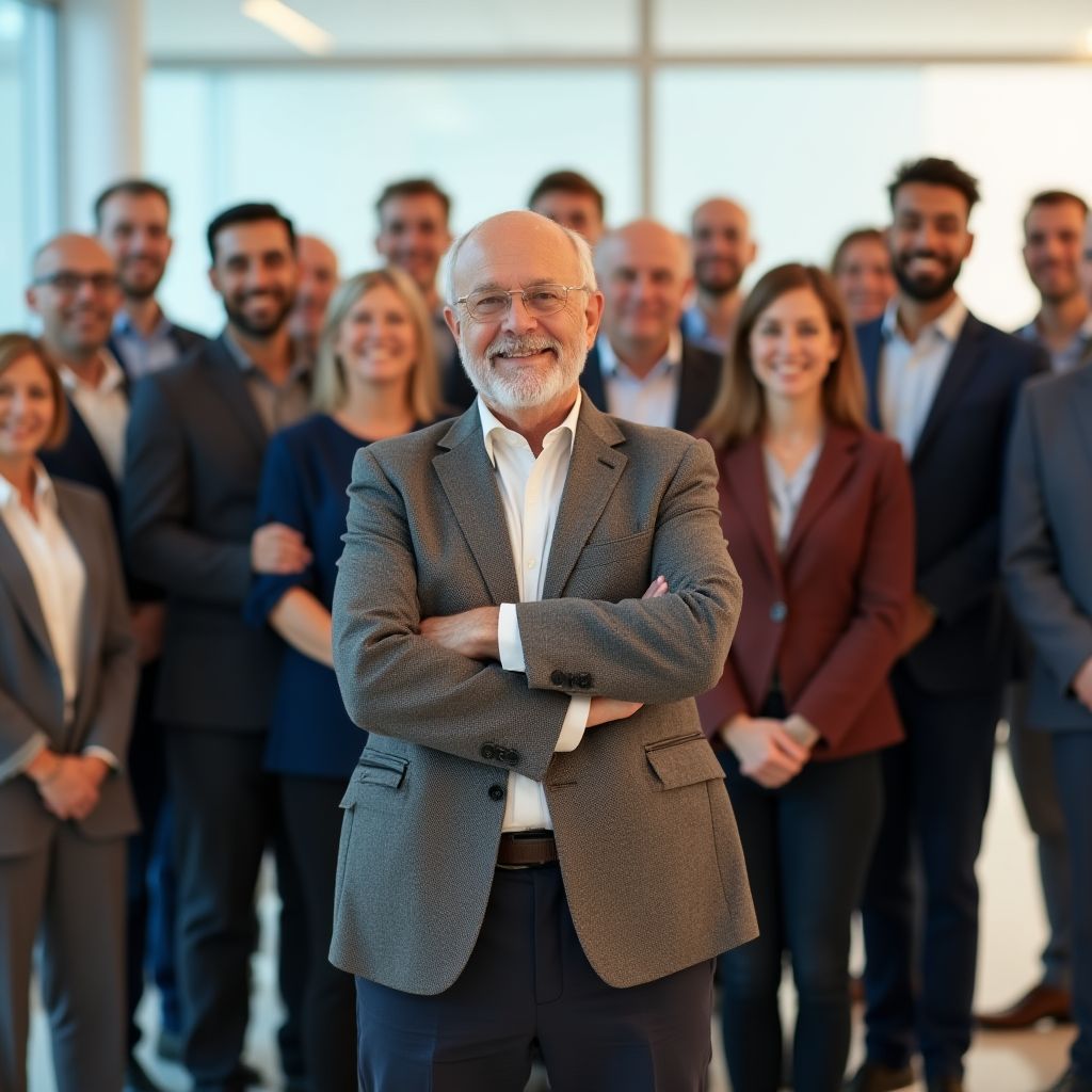 Equipo completo en retiro anual